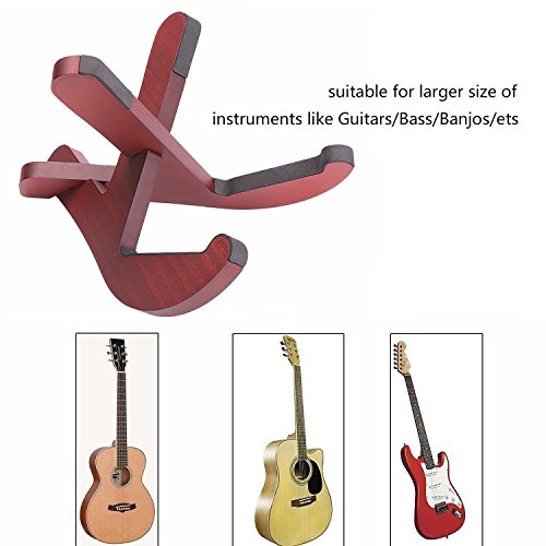 [AUSTRALIA] - Sapele Wood Guitar Stand, Wood Musical Instrument Stand for Acoustic, Classic, Electric, Bass Guitar 