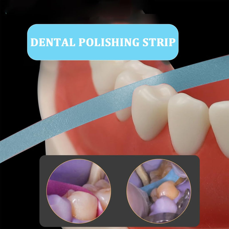 RDNKVB 1 x Dental Polishing Tool - Ultra-Fine 30μm Grit Size Strips for Interdental Grinding and Smoothing with 4 mm Width Resin Dental Polishing