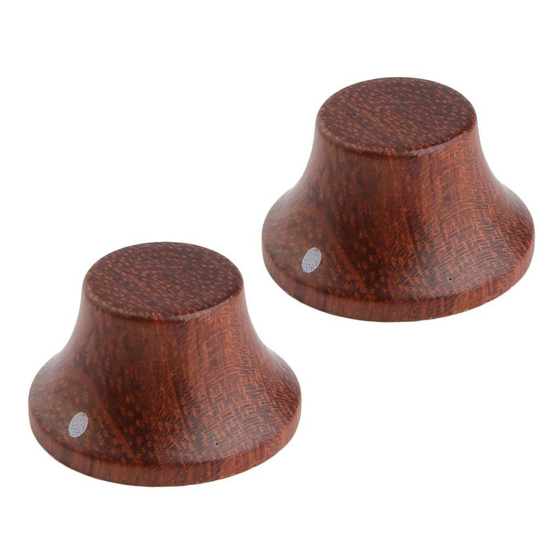 KAISH 4-Pack Wood Knobs LP/Strat Style Bell Knobs Guitar Bass Top Hat Wood Knob with Indicator Dot Bubinga Wood Pack of 4
