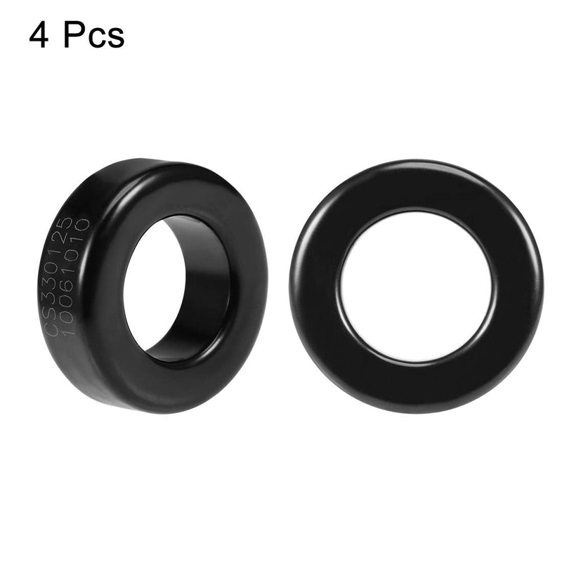 sourcing map 4 pieces ferrite ring iron powder toroid cores 19.3 x 33.7 x 11.3 mm black grey de