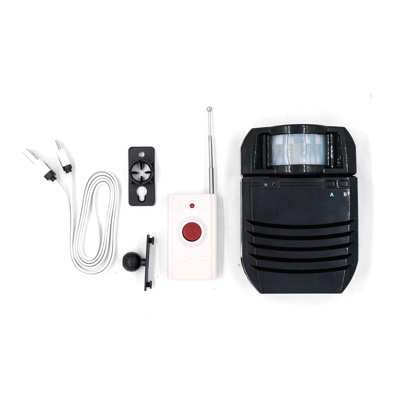 [AUSTRALIA] - Waytronic PIR Infrared Motion Sensor Activated Sound Player Loudspeaker Alarm Motion Detector for Door Greeter Welcome Guests Entry Alert and Sales Advertising, (Black) 