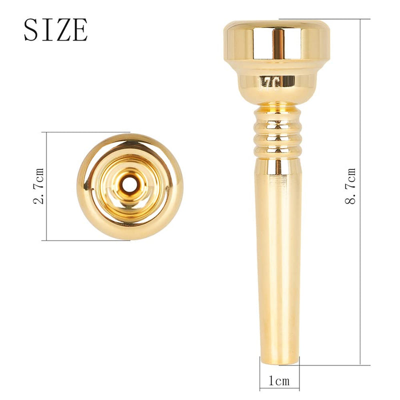 OriGlam Trumpet Mouthpiece 17C Brass Gold Plated Mouthpiece Replacement Part for Brass Wind Musical Instrument Parts