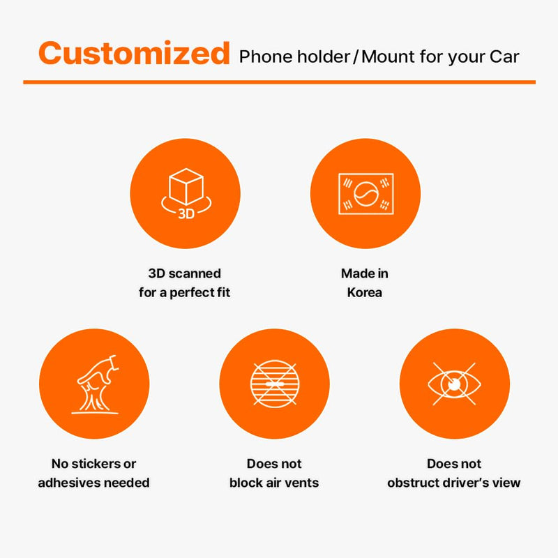 FICS Car Phone Holder for Genesis GV80 2025 2026 – Custom-Fit Mount for Seamless Display Integration, Interior Accessories for Navigation Use, Stable Driving View