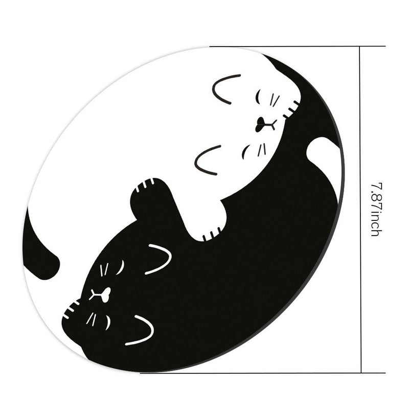 Cat Custom Mouse Pad Gaming Mat Keyboard Pad Waterproof Material Non-Slip Personalized Round Mouse pad (7.8x7.8x0.08Inch)