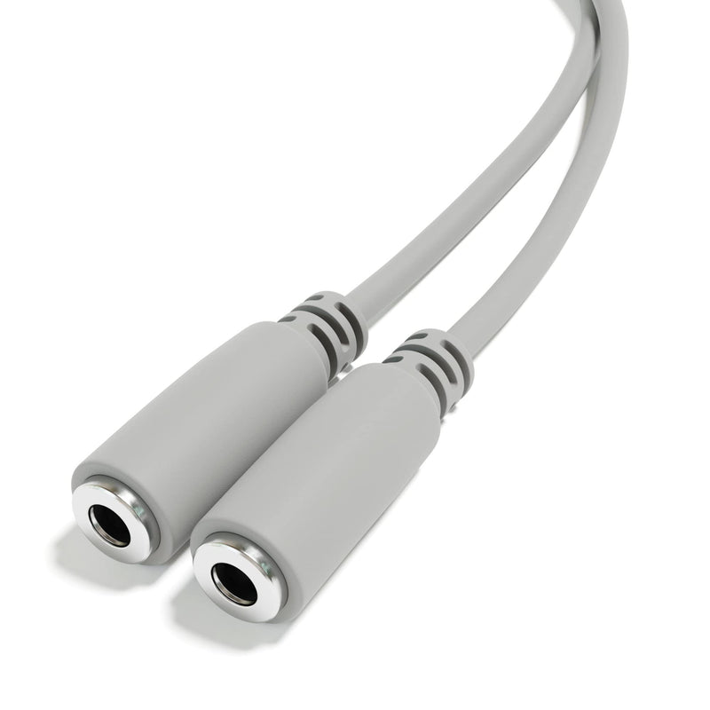 5-Pack - Mono Splitter Y Patch Cables - TS 3.5mm 1/8" Eurorack Synth Synthesizer [Grey] Grey