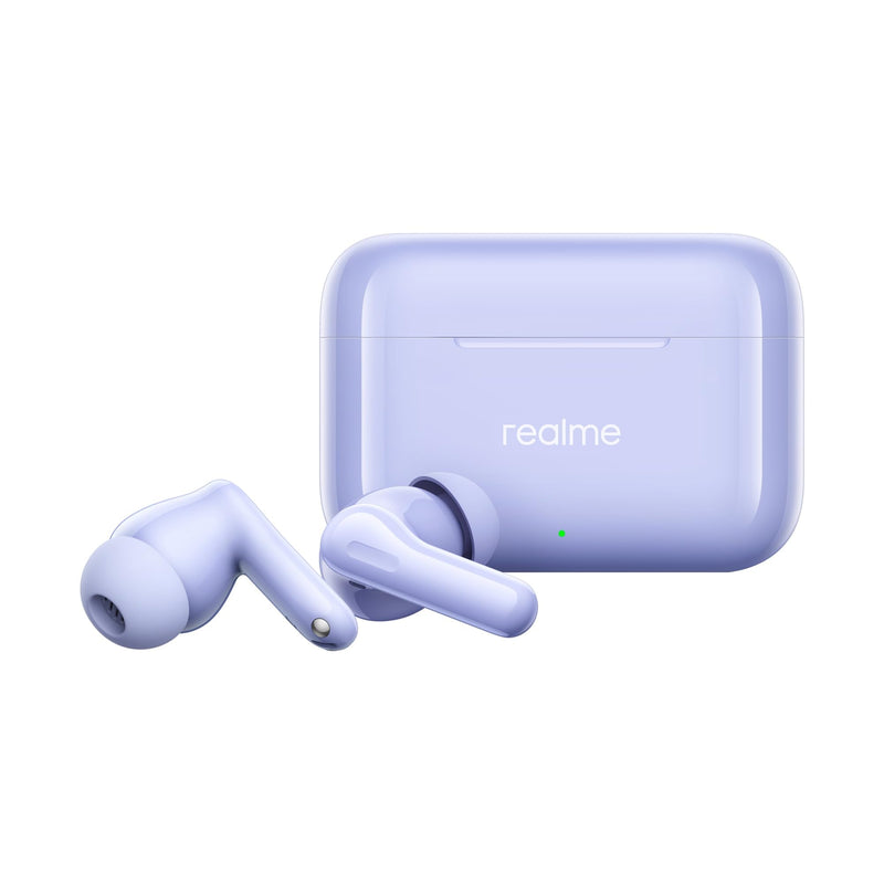 realme Buds T200 TWS Buds, Hi-Res Audio, LDAC, IP55 Water Resistant, 12.4mm Dynamic Bass Driver, 32dB ANC, 50h Playback - (Purple) Purple