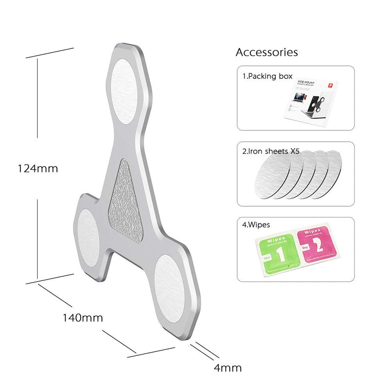 xcivi Monitor Side Mount Magnetic Bracket Laptop Duo Screen Mount - Mount Your Smartphone to Your Laptop (Sliver) Sliver