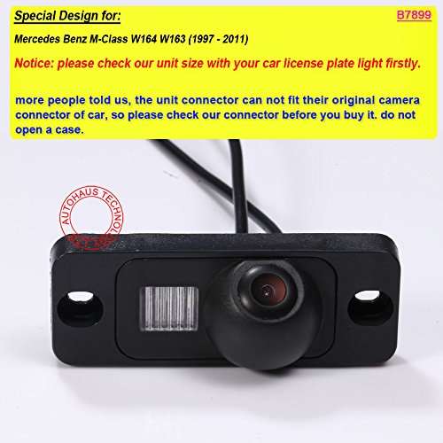 Backup Camera for Car, Waterproof Rear-View License Plate Car Rear Reverse Parking Camera for Mercedes Benz M-Class W164 W163