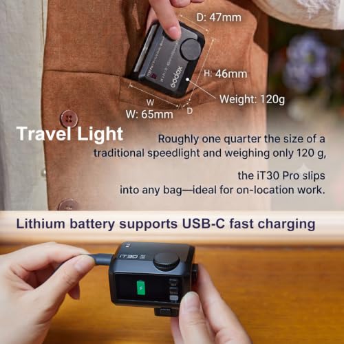 Godox iT30Pro-C iT30ProC Mini Camera TTL Flash for Canon, Black