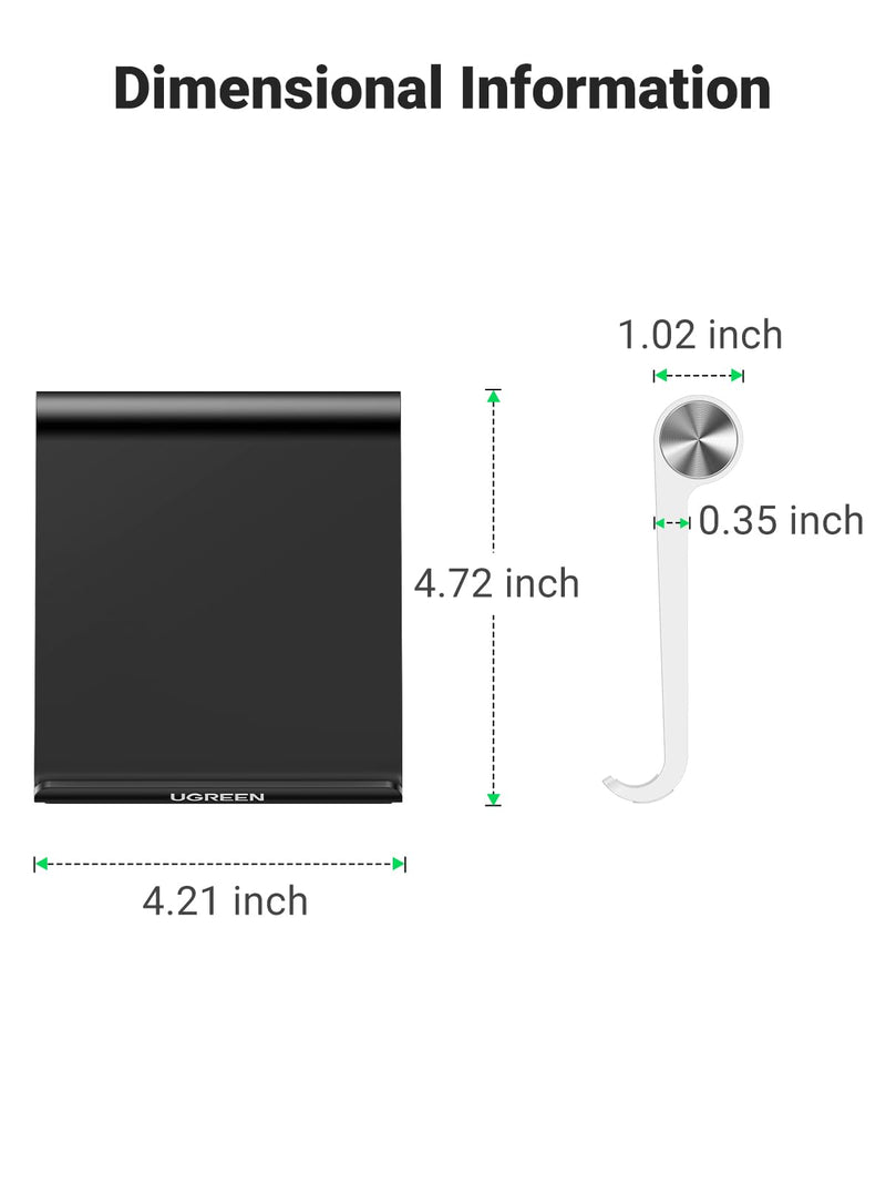 UGREEN 2 Pack Tablet Stand Holder Adjustable Desktop Portable Stand Home Office Desk Accessories Compatible with iPad 10.2 iPad Pro 11 Inch iPad 9.7 iPad Mini 6 5 4 3 Phone Black and White Black+White