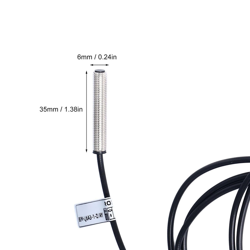 Inductive Proximity Sensor, DC6-36V M6 Mini Proximity Switch Made of Nickel-Plated Brass, 1 mm Detection Distance for Object Detection
