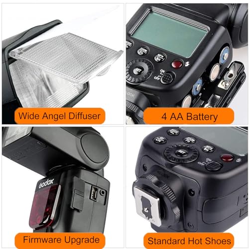 Godox TT600 2.4G Wireless Flash Speedlite Master/Slave Flash with Built-in Trigger System Compatible for Canon Nikon Pentax Olympus Fujifilm Panasonic (TT600)