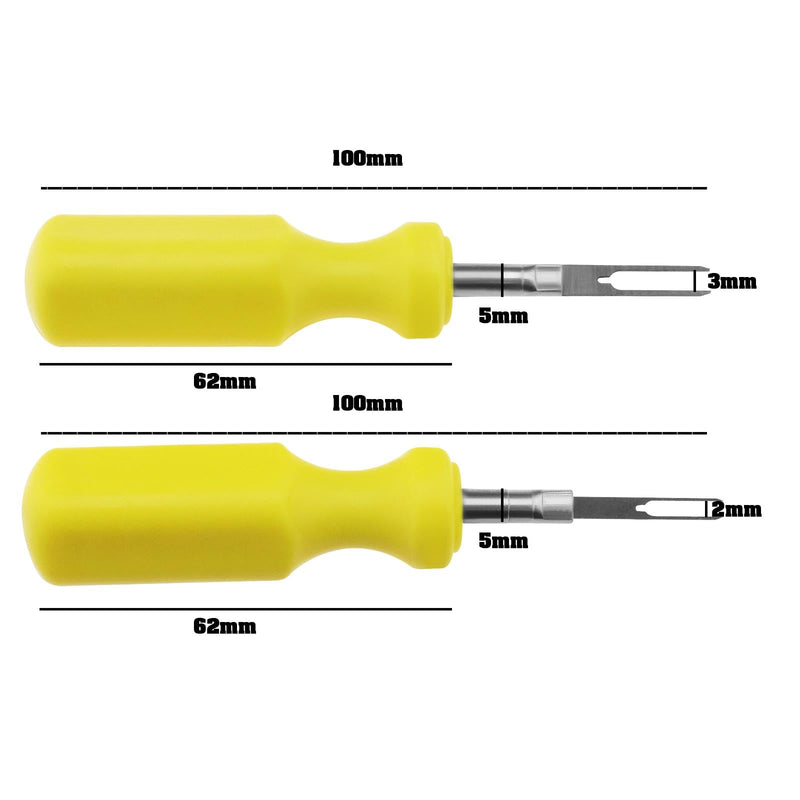 OTOTEC 2 Stück Auto Terminals Entfernen Werkzeug 2mm & 3mm Draht Stecker Pin Release Puller Edelstahl Pin Extractor Demontage Werkzeug für Mechanische Reparatur Werkzeug
