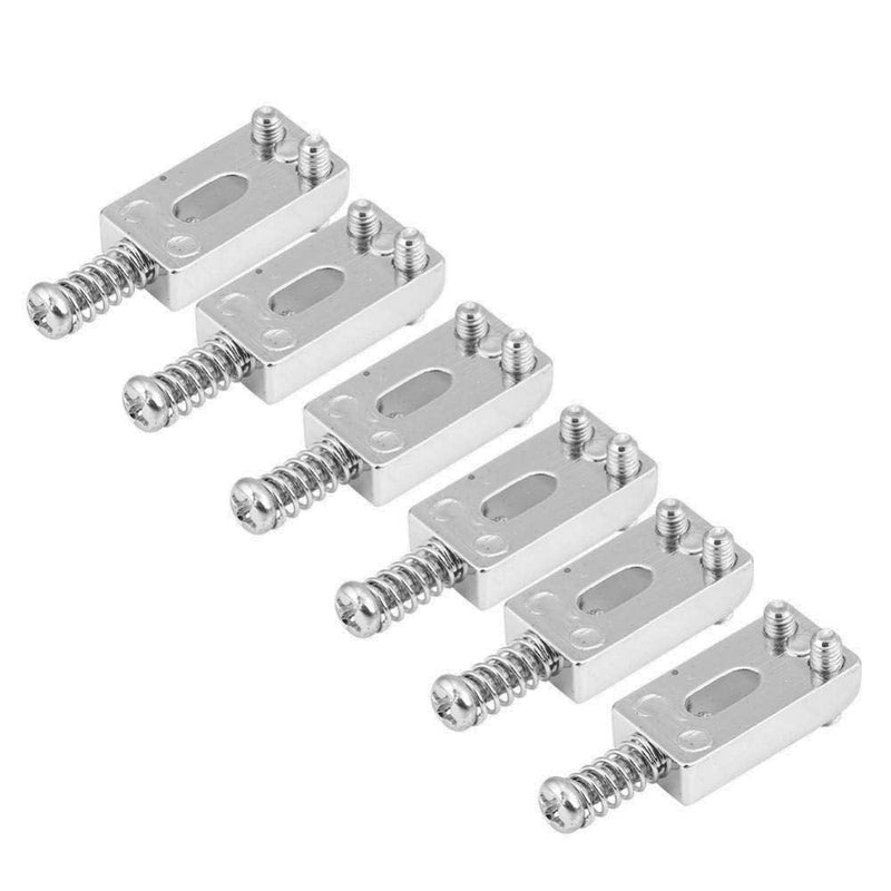 [AUSTRALIA] - 6 Pcs Electric Guitar Tremolo Saddles Bridge for Electric Guitar Replacement with Wrench Silver 