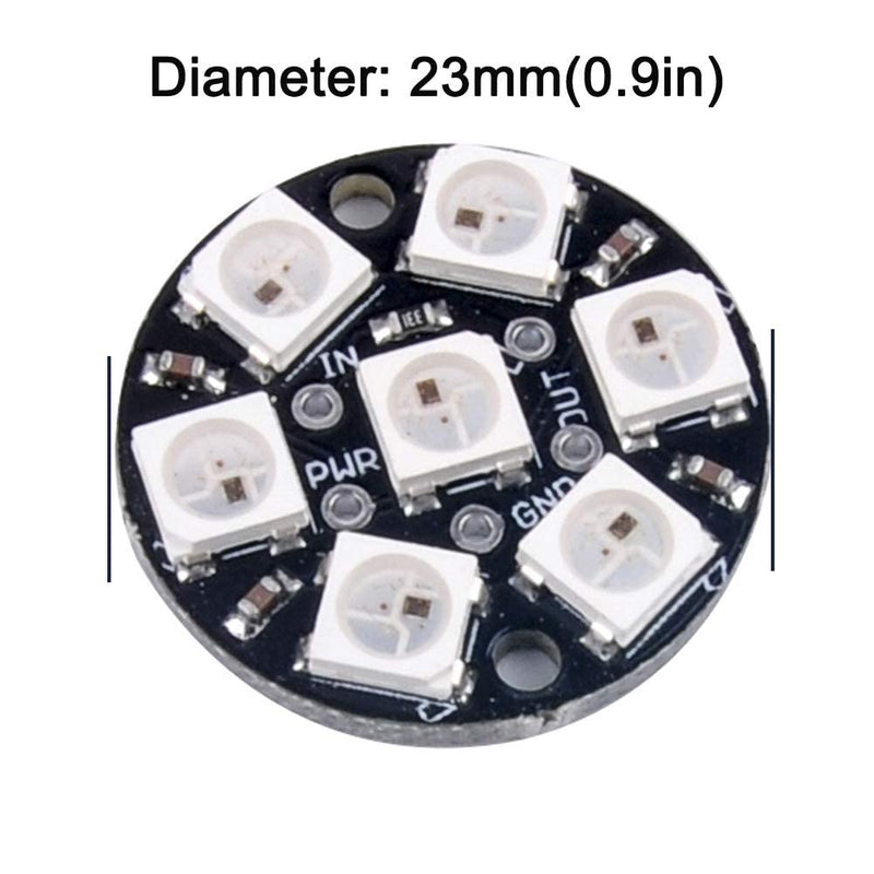 [AUSTRALIA] - WS2812 RGB LED Ring 7 x 5050 WS2812B 7 Bits with Built-in Drivers for Arduino Raspberry Pi Mirco:bit ESP32 Pack 