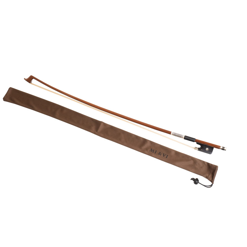 MI&VI CB-530 Classic Cello Bow (Size 3/4) with Bow Soft Bag and Rosin for Bow Hairs Included - Ebony Frog - Well Balanced - Light Weight - Real Mongolian Horse Hair (Cello 3/4) - MIVI Music Cello 3/4