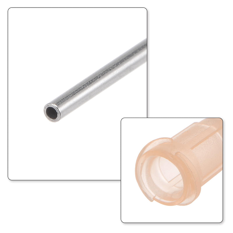 QUARKZMAN Industrial Blunt Tip Cannula 26G 1 Inch Length with Luer Lock Screw Connection, Dispensing Cannula for Liquid Glue Gun, 40 Pieces (Light Brown)