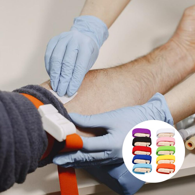 [AUSTRALIA] - Pilikoll Pack of 10 Vein Congestion with Release Buckle Storage Tube Tourniquet Blood Removal Highly Flexible Tourniquet Vein Stain Blood Removal for Camping Hiking Fighting Mountaineering Outdoor 