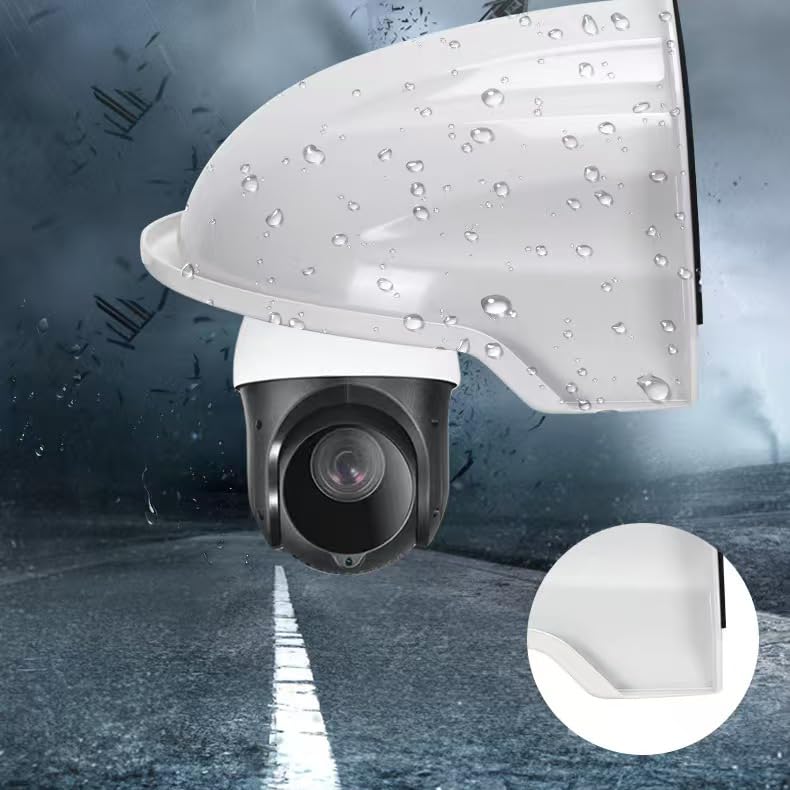 Universal Security Camera Cover Sun & Rain Shield – Weatherproof Protective Roof for Dome/Bullet Outdoor Cameras, Doorbells and More (2X White) 2x White