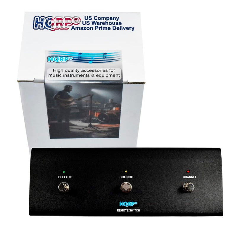 HQRP 3-Button Guitar Amp Footswitch Compatible with Peavey 5150 II Guitar Head, Replacement for Peavey 03582650