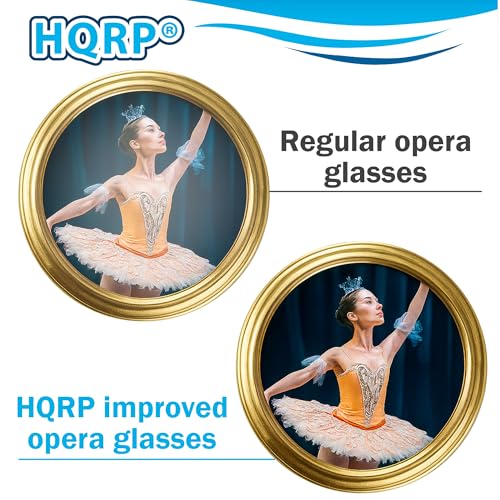 HQRP 3 x 25 Opera Glasses Theater Binoculars w/Crystal Clear Optic (CCO) & Built-in Extendable Handle, Burgundy with Gold Trim, for Adults Kids Women, in Musical Concert Sport Events, Gift Box