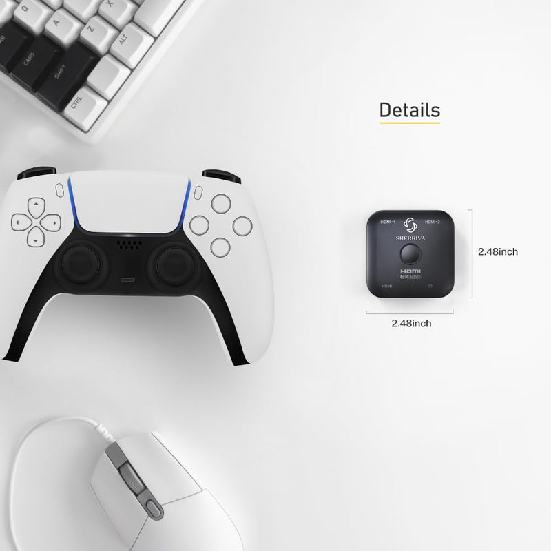 [AUSTRALIA] - 10K 8K HDMI Switch – 2 in 1 Out, Bi-Directional HDMI Splitter Switcher, 8K@60Hz, 4K@240Hz, Compatible with PS5, PS4, Xbox, Fire Stick, Apple TV, Projector 