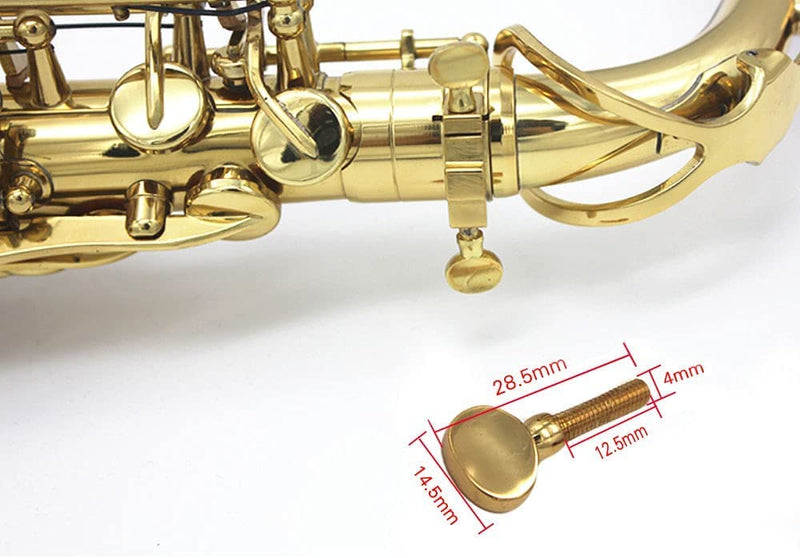 2Pcs Sax Neck Screw Tightening Attach Screw Brass Musical Instrument Parts for Soprano Alto Tenor Saxophone Golden Thread 4mm