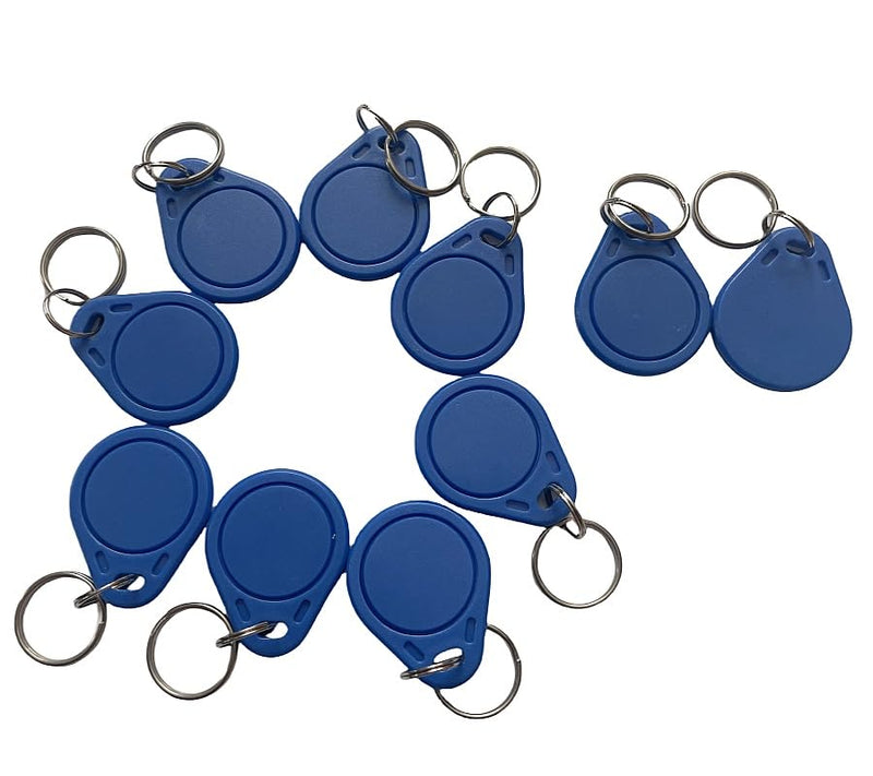 10 Pieces 125KHz Writable RFID Close Range Key T5577 Key Chain Label, Rewritable RFID Keychain, NFC Token Label for Copy/Cloning Cards (Blue)