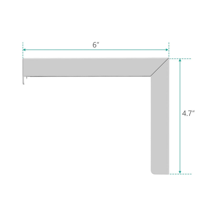 Universal Projector Screen L-Bracket Wall Hanging Mount 6 inch Adjustable Extension with Hook Manual, Spectrum and Perfect Screen Placement up to 66 lbs, 30 kg (PSM001), White