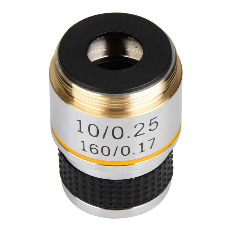 Generic 10X Achromatic Objective Lens 160 0.17 Biological Microscope Lens with Aluminum Alloy Shell for Enhanced Contrast Clear Image