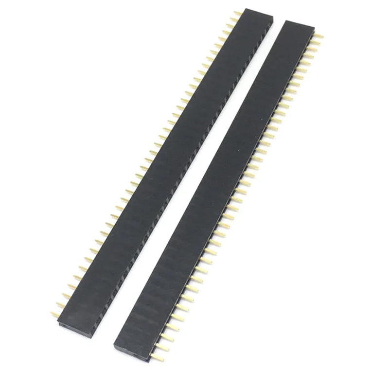 Pack of 10 1 x 40 pin PCB female connector, 2.54 mm single row socket plug, single row needle length 11 mm, plastic length 8.5 mm, 40-pin plug, suitable for DIY enthusiasts