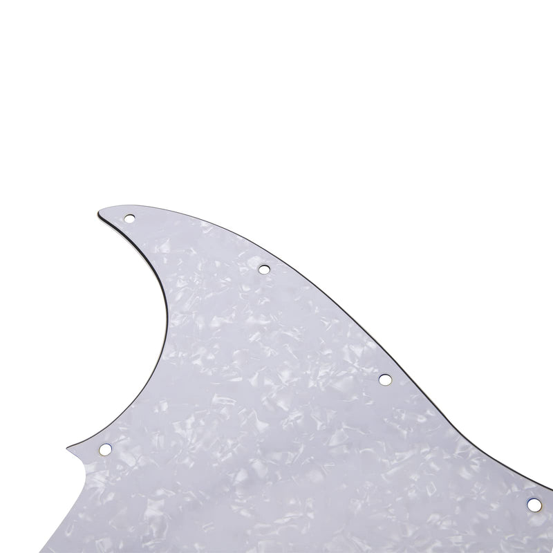 1Pcs Yootones 10 Hole Jazz Bass J Bass Pickguard Compatible with USA/Mexican Fender Jazz Bass (3Ply White Pearl) 3Ply White Pearl