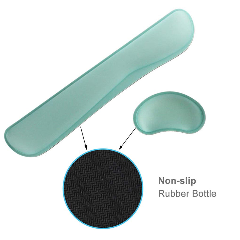 Poualss Memory Foam Set Keyboard and Mouse Wrist Pad Rest,Cushion Support for Office,Gaming,Computer,Laptop and Mac,Pain Relief& Easy Typing (Mint Green) Mint Green