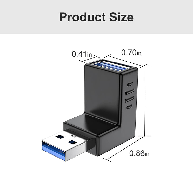 USB 3.0 Adapter 90 Degree Male to Female Combo Vertical Up and Down Angle Coupler Connector by Oxsubor