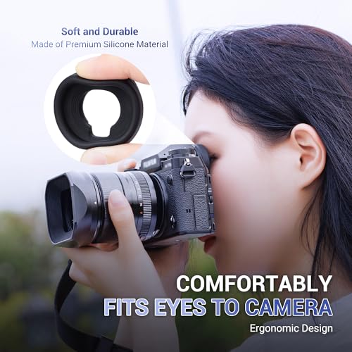JJC EC-GFX Round Eyecup Eyepiece Viewfinder for Fuji X-T5 X-T4 X-T3 GFX100 Fuji EC-GFX Eyecup Replacement Black
