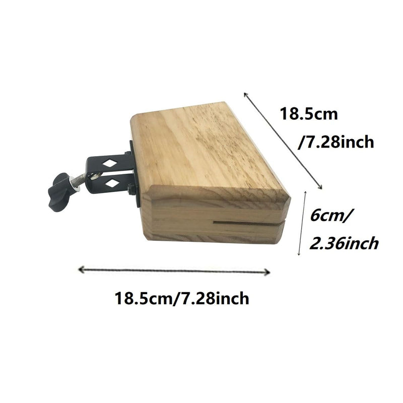 Wood Block 6.9 Inch Wooden Jam Block Mountable Hand Percussion Drum Block Instrument for 3/8" Post Mount Drum Set Cymbal Stand Accessories