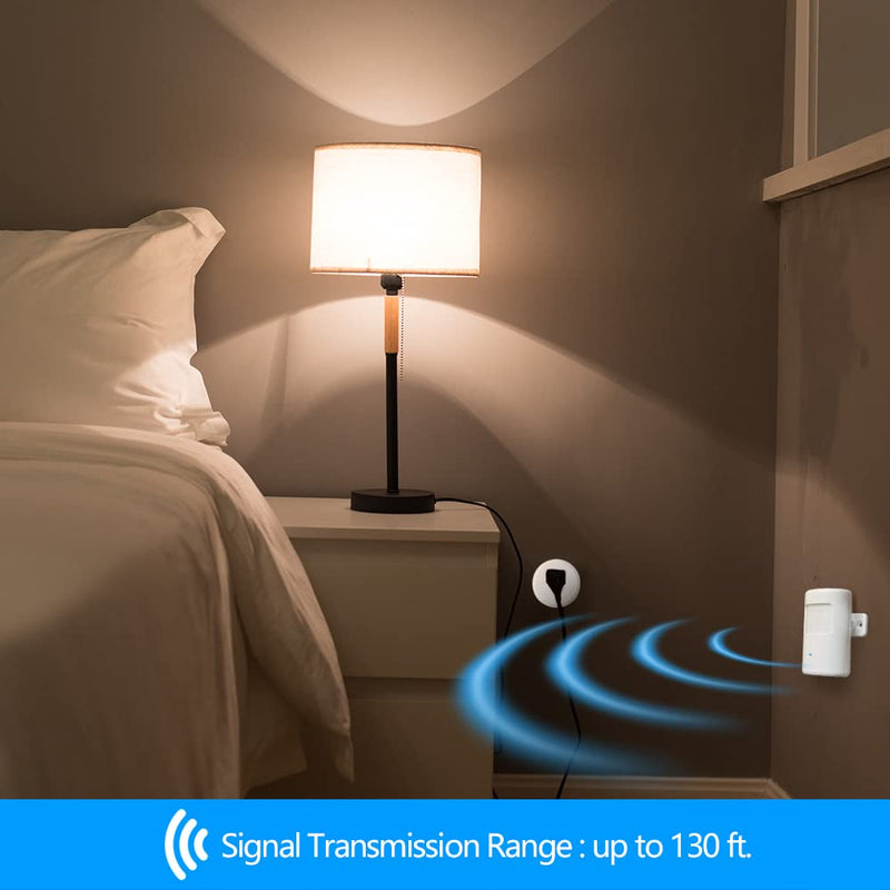 Plug-in Wireless Motion Activated Light Control, No Wiring, Adjustable Detection Range, Always-on Timer and Light Sensor, Motion Detector and Plug Set, 2 Pack 2 Pack-standard