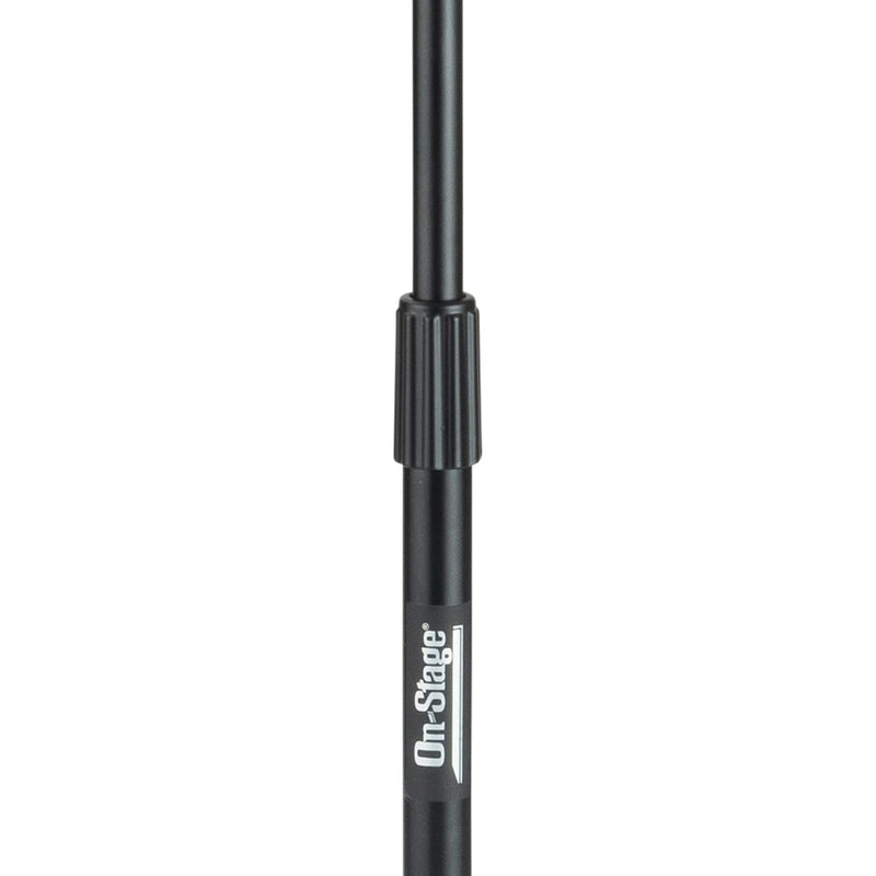 OnStage On-Stage MS7700B Tripod-Base Mic Stand (Setup for Vocal and Instrument Microphones, Adjustable Height, 5/8″-27 Threading, Portable, Folding, Nonslip Rubber Feet, Cable Clip, Steel, Black)