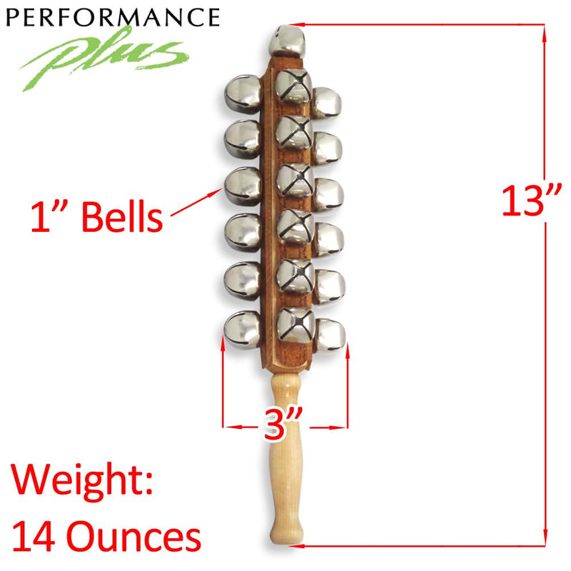 Performance Plus Percussion Kit | Latin Cowbell 5"and 25 Jingle Bells with Maple Handle CB5-SBL25S Christmas (CB6-SBL25)