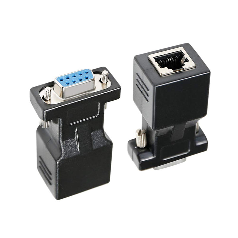 DTECH DB9 to RJ45 Serial Adapter RS232 Female to RJ-45 Female Ethernet Converter Compatible with Standard 9 Pin RS-232 Devices DB9 female to RJ45