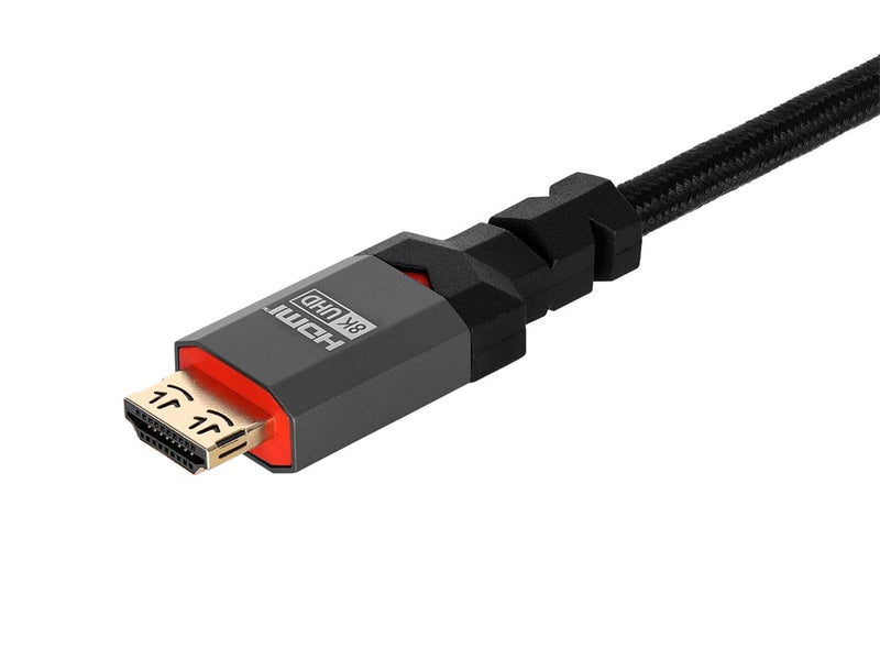 Monoprice 8K Certified Ultra High Speed HDMI Cable - 25 Feet - Black | Braided - HDMI 2.1, 8K@60Hz, 4k@120Hz, 48Gbps, HDR, VRR, CL3 in-Wall Rated