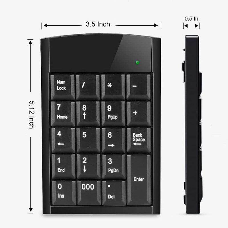 USB Numeric Keypad, Wired Numeric Pad for Laptop,19 Keys Ultra Slim Lightweight Ergonomic Portable Mini Number Pad - fr Desktop Computer PC,Surface pro,PC,Notebook iMac,Macbooks, with Retractable Cord retractable keypad