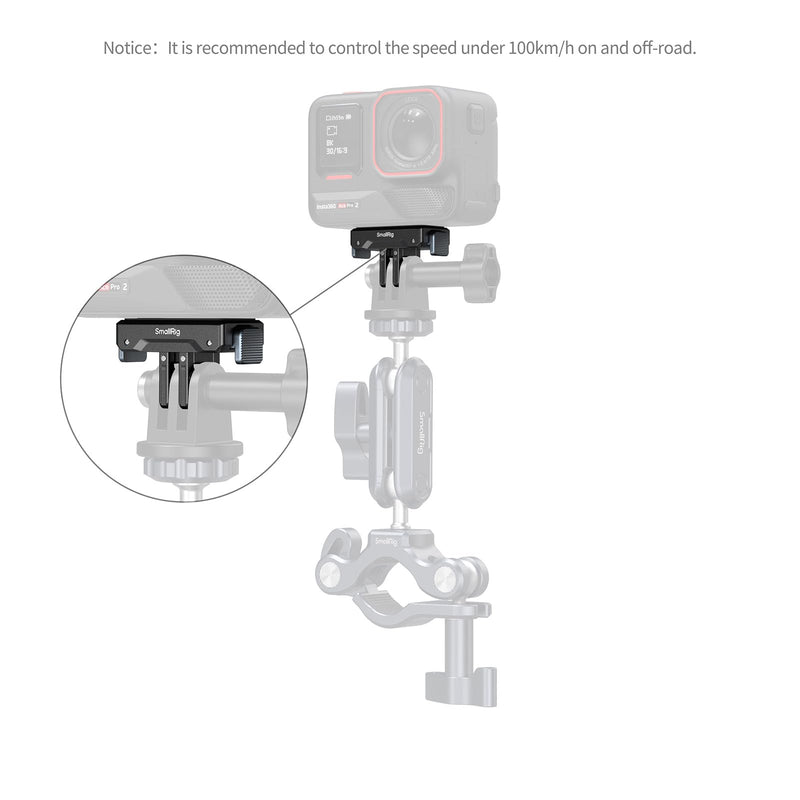SMALLRIG Quick Release Mount Adapter for Insta360 Ace Pro 2 /Ace Pro/Ace | Adapter with 1/4"-20 Thread Hole, 2 Prong Mount for Tripods, Selfie Sticks, Vlogging Accessories - 5814