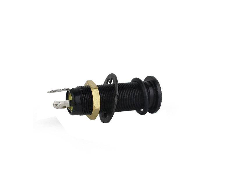 Guyker Stereo Long Threaded Output Jack - Barrel Cylinder Input Output Jacks Plug Sockets 6.35mm for Electric Guitar Bass (1 Piece, Black)