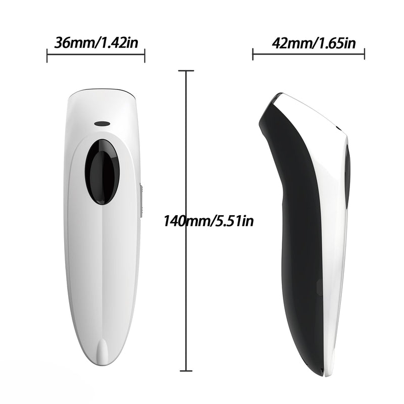 Bluetooth Wireless Handheld Barcode Scanner with Base 2.4G Wireless+USB Wired 1D 2D Barcode Scanner QR PDF417 Data Matrix UPC Rechargeable Bar Code Scanner for Laptops/PC/Android/Apple iOS