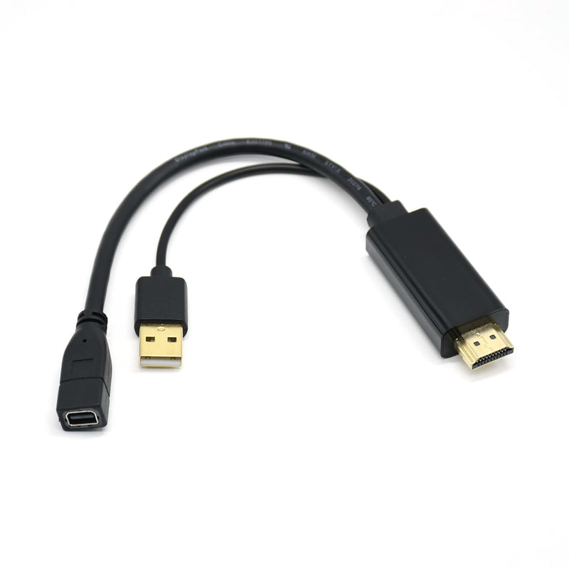 Elecbee HDMI to Mini for Display Port Converter Adapter Cable 4K HDMI Male for Mini Port Female Video Cable with USB Charging