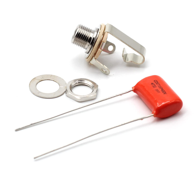 TAOT Precision Bass Wiring Kit - TAOT Custom 250kΩ Solid, .047 OD Cap - P-Bass Clear Stamping