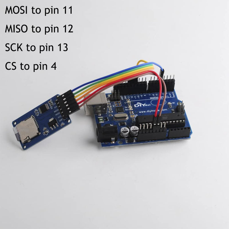 Geekstory 5 PCS Micro SD Card Module Mini TF Card Adapter with Memory Storage Breakout Board SPI Interface Driver + 40 PCS Female to Male Dupont Cable Line for Arduino Raspberry Pi