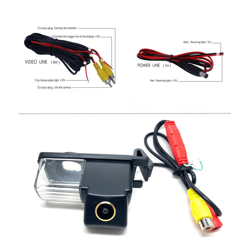 AHD/CVBS Car Rear View Camera's Fisheye Lens License Plate Lamp-Camera with RCA Cable & Vehicle Camera for Nissan Tiida/Versa Hatchback/Grand Livina/Pulsar/Fairlady Z & Backup Camera (CVBS-AHD) AHD