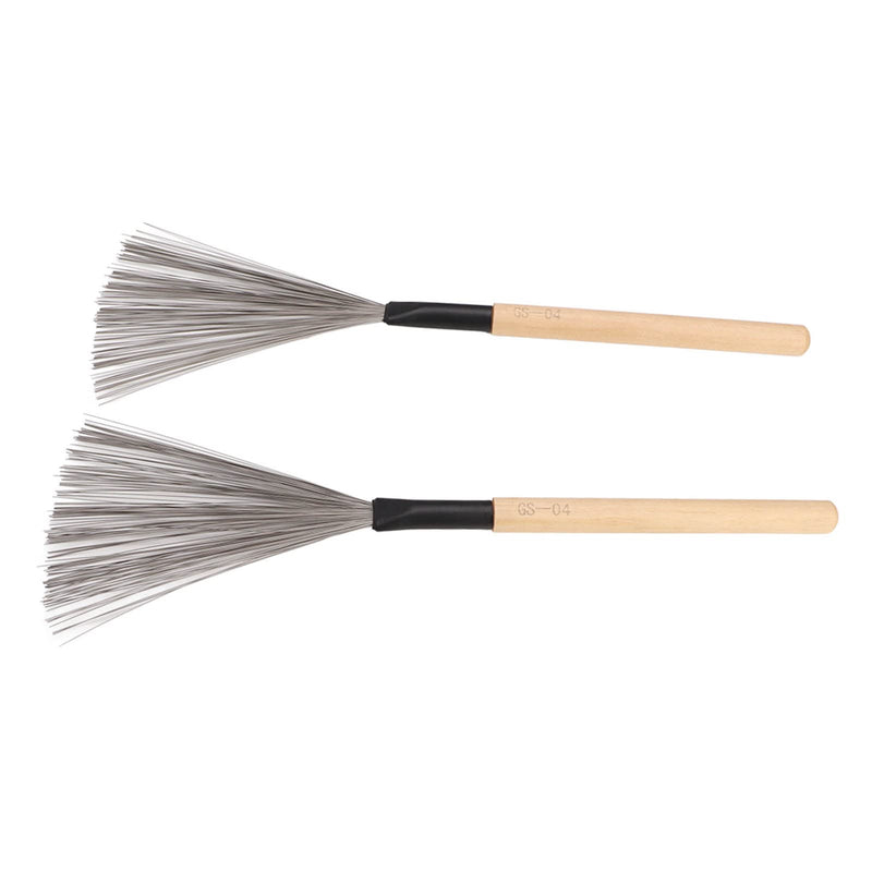 1 Pair Drum Stick Brushes,Maple Wooden Handle Drum Wire Brushes For Rock Band, Jazz Folk, Drummers,Beginners, Students(Wood) Performance Accessory